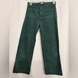 Gap Size 4 Wide Leg Green Corduroy Pants